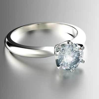 GIA Certified Round Cut Diamond 2.00 Carat Engagement Ring 18k White Gold