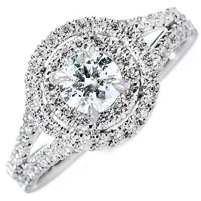 Diamond Engagement Ring 4.50 CT Round Brilliant Cut GIA Certified 18k White Gold