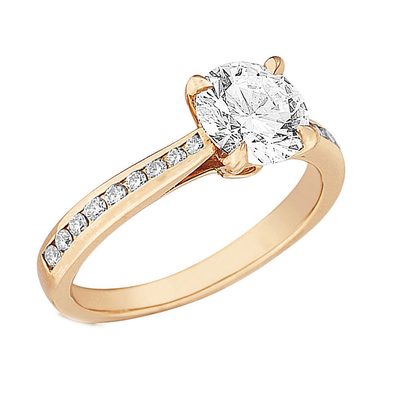 18k Yellow Gold Round Cut Diamond Engagement Ring GIA Certified 2.00 CT