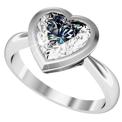 Heart Shape Solitaire Platinum Diamond Engagement Ring 2.00 Carat