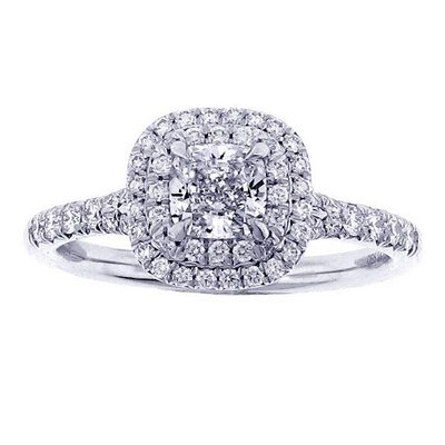 Diamond Engagement Ring Cushion & Round Cut GIA Certified 4.00 Carat Platinum
