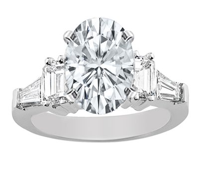 GIA Certified 3.80 Carat Oval Cut Diamond Platinum Engagement Ring