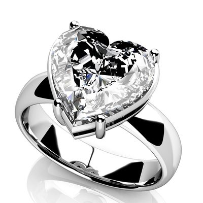 4.00 Carat Heart Shape Diamond Solitaire Engagement Ring Platinum GIA Certified