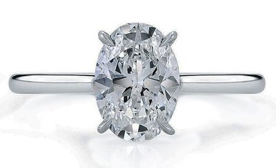 GIA Certified Diamond Engagement Solitaire Ring  3.50 CT Oval Shape 18k Gold