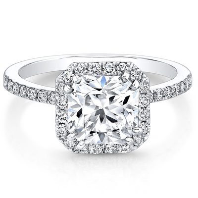 GIA Certified 18k White Gold 5.50 Carat Cushion Cut Diamond Engagement Ring