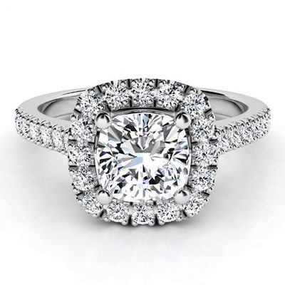 GIA Certified 5.00 Carat Cushion Cut Diamond Engagement Ring 18k White Gold
