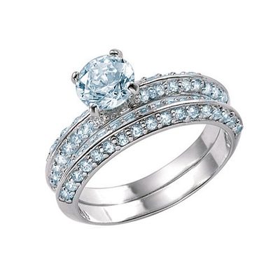 Petite 4 Prong Round Cut 2.25 CT Diamond Bridal Set Ring GIA Certified i 18k ...