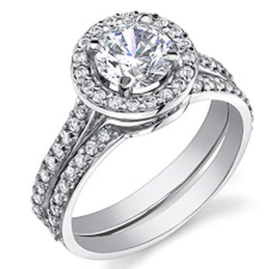 Classic Design Round Cut Diamond Bridal Set Ring 2.25 CT 18k Gold GIA Certified