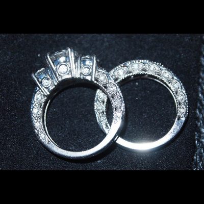 Platinum Bridal Ring Set Diamond 4.00 Carat GIA Certified Round Brilliant Cut
