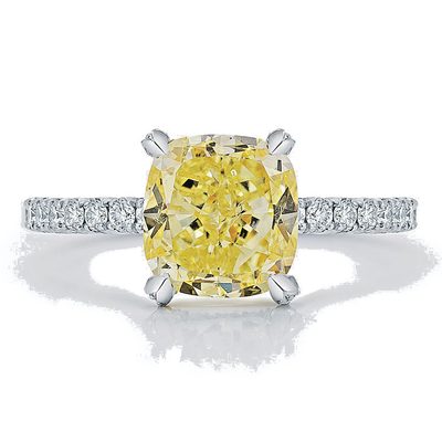 GIA Certified 2.00 CT Cushion Cut Diamond Ring with Round Sides & Hidden Halo