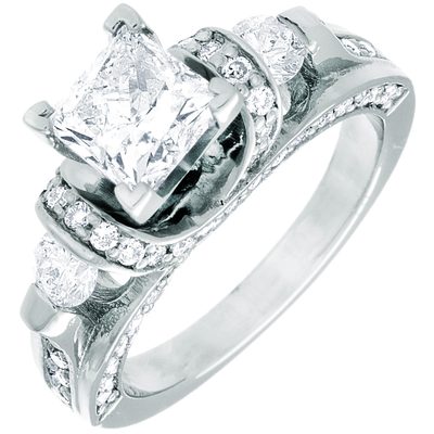 18K WG Vintage Inspired 2.50 CTW Princess cut Diamond GIA certified Fancy Yellow