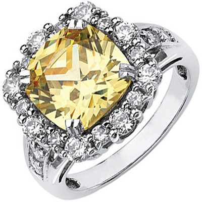 Fancy Yellow 5.25 CT GIA Certified Cushion Cut Diamond Engagement Ring 18k Gold
