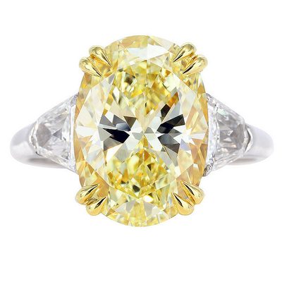 Exceptional 4.15 CTW Oval cut Diamond Round Shape GIA certified 18K White Gold