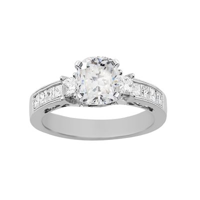 GIA Certified Diamond Engagement Ring 2.00 Carat Cushion Cut 14k White Gold