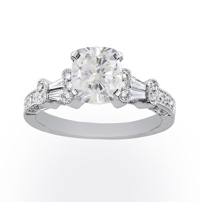 GIA Certified 2.00 Carat Diamond Engagement Ring Cushion Cut 18k White Gold