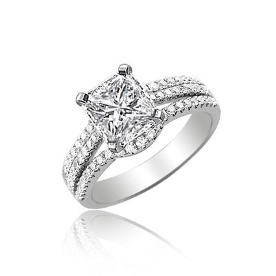 GIA Certified 2.25 Carat Diamond Engagement Ring Radiant Cut 18k White Gold
