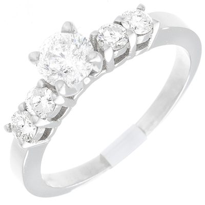 GIA Certified Diamond Engagement Ring Round Cut 14k White Gold 1.40 CTW