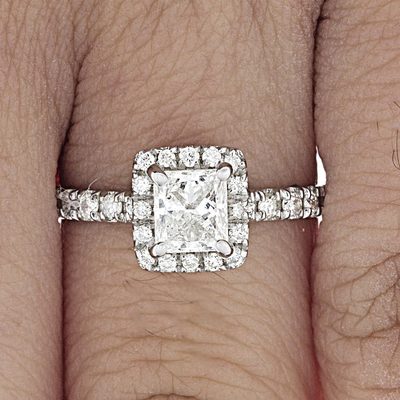 GIA Certified Princess & Round Natural Diamond Engagement Ring - 1.60 TCW G/VS2