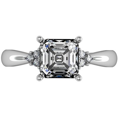 GIA Certified Diamond Engagement Ring Asscher Cut 1.25 Carat 18k White Gold