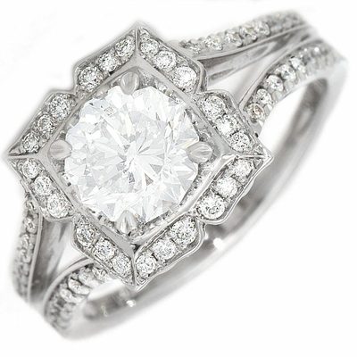 GIA Certified 2.00 Carat Round Cut Diamond Engagement Ring 14k White Gold