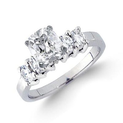 GIA Certified 2.00 Carat Diamond Engagement Ring Cushion Cut 18k White Gold