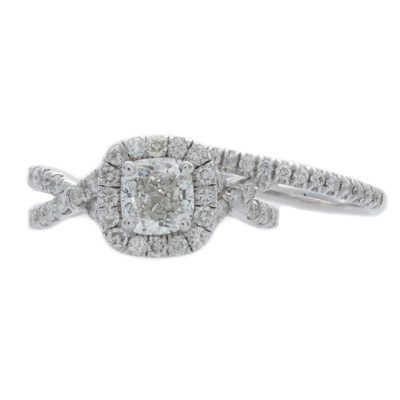 GIA Certified 2.50 Carat Cushion 18k Gold Diamond Engagement Ring