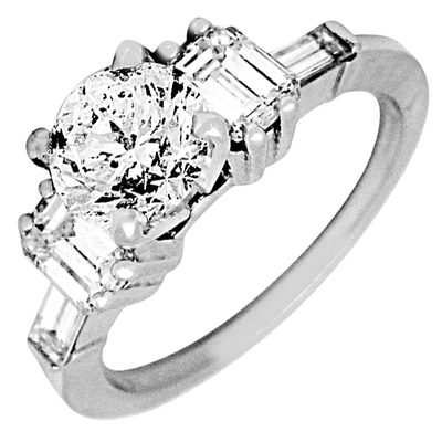 2.00 Carat Round Cut Diamond Engagement Ring Platinum GIA Certified