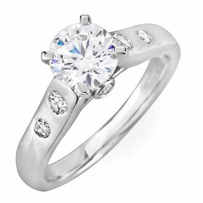 GIA Certified 1.50 Carat Diamond Engagement Ring Round Shape 18k White Gold