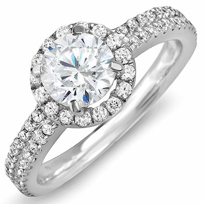 GIA Certified 2 Carat Diamond Engagement Ring Round Brilliant Cut 18k White Gold