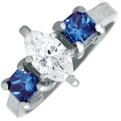 GIA certified 1.80 CTW Diamond Engagement Ring Marquise cut 18K