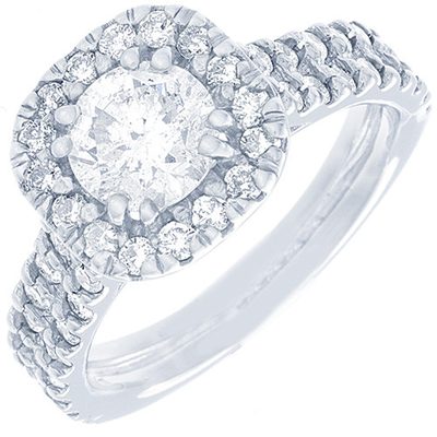 GIA Certified Diamond Engagement Ring 2.00 Ct Round Brilliant Cut 18k White Gold