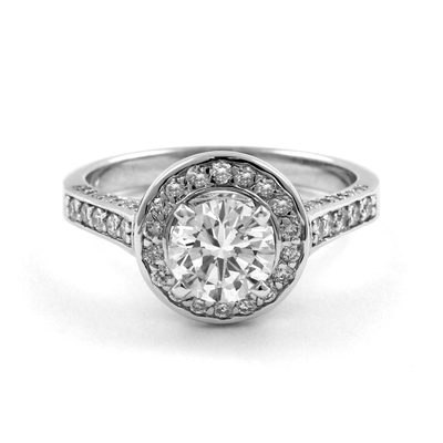 GIA Certified Diamond Engagement Ring Round Cut 2.00 Carat 18k White Gold