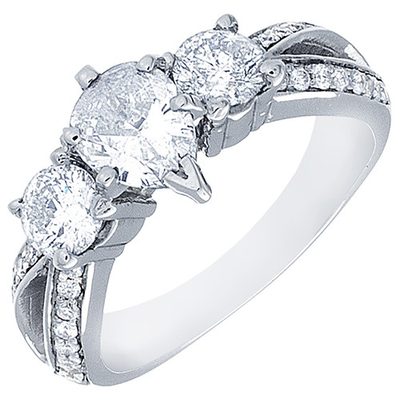 GIA Certified 2.25 CTW Diamond Engagement Ring Pear 18k Gold Split Shank