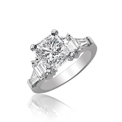 GIA Certified 2.00 CTW Diamond Engagement Ring 18K Radiant Cut White Gold