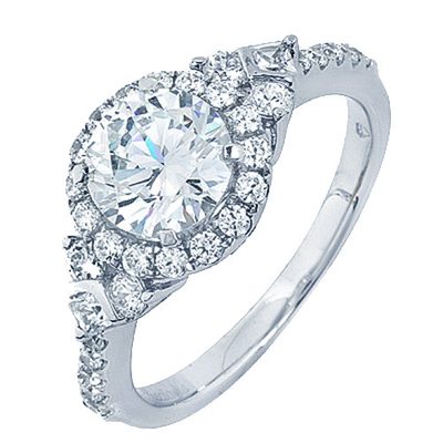 GIA Certified 3.00 Carat Round Cut Diamond Engagement Ring 18k White Gold