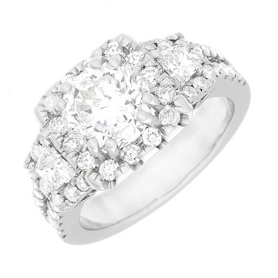 Round Cut Diamond Engagement Ring 18k Gold 2.25 CT GIA Certified