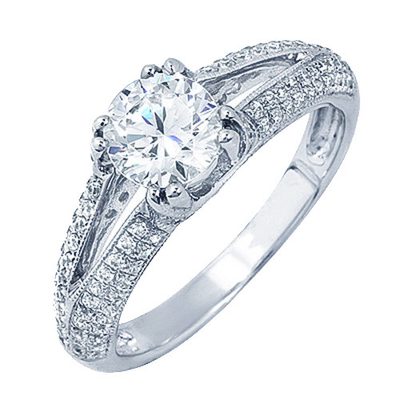 2.50 Carat Diamond Engagement Ring 18k White Gold GIA Certified Round Cut
