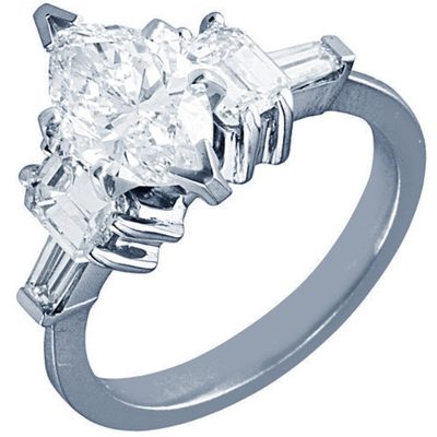 Diamond Engagement Ring Marquise Cut GIA Certified 1.90 Carat 18k White Gold