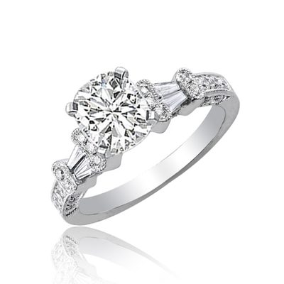 Diamond Engagement Ring 2.50 Carat Cushion Cut GIA Certified 18k White Gold