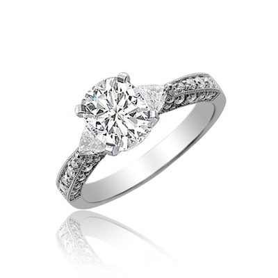 GIA Certified 2.50 Carat Diamond Engagement Ring 18k White Gold Cushion Cut