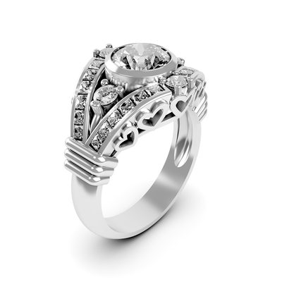 GIA Certified 2.50 Carat Diamond Engagement Ring Round Shape 18k White Gold