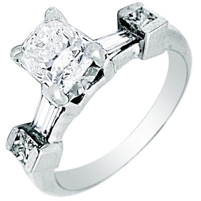 2.50 Carat Platinum GIA Certified Radiant Cut Diamond Engagement Ring
