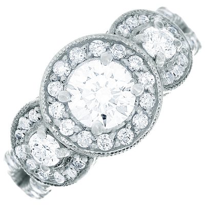 GIA Certified 2.50 Carat Round Brilliant Diamond Engagement Ring 18k White Gold