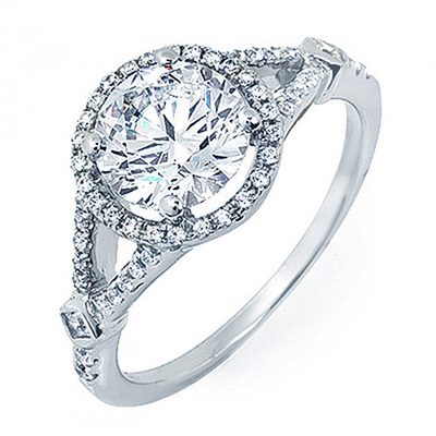 Round & Princess Cut Diamond Engagement Ring 3.00 Carat GIA Certified 18k