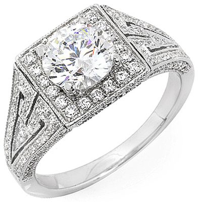 2.50 CT Round Brilliant Cut Diamond Engagement Ring 18k White Gold GIA Certified