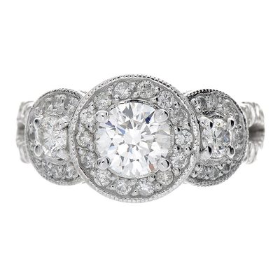 2.50 Carat GIA Certified Round Shape Diamond Engagement Ring 18k White Gold