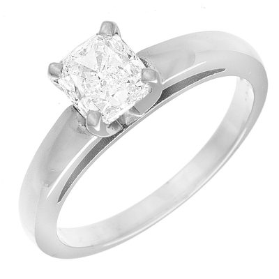 GIA Certified Diamond Engagement Ring 1.50 Carat Cushion Cut 18k White Gold