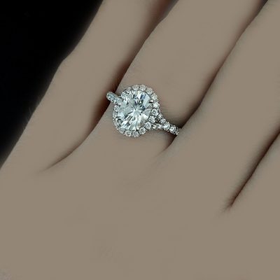GIA Certified 3.00 Carat Oval Cut Diamond Engagement Ring 18k Gold 18k Gold