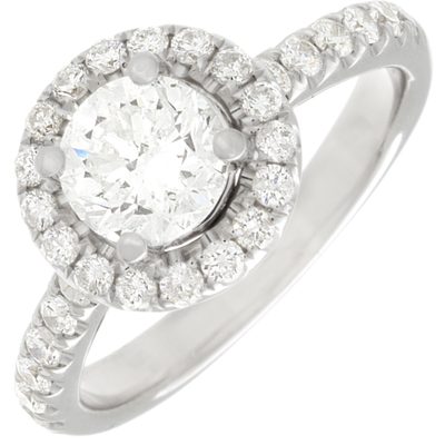 2.00 Carat GIA Certified Round Cut Diamond Engagement Ring 18k White Gold