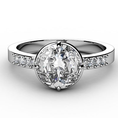 Round Shape Diamond Engagement Ring 18k White Gold 2.00 Carat GIA Certified